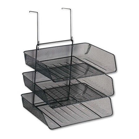 Fellowes Fellowes Mesh Partition Additions 3-Tray Organizer, Black 75902